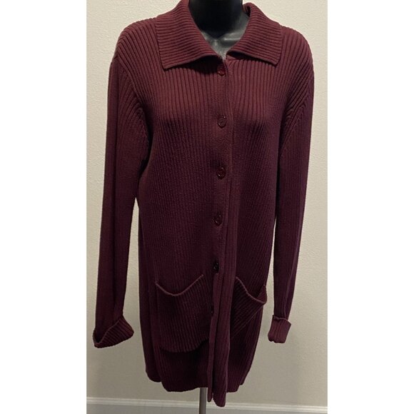 Crazy Horse A Liz Claiborne Company Womens Size M Long Sweater Button Down - Picture 1 of 10